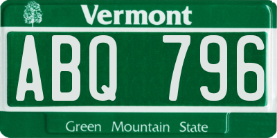 VT license plate ABQ796