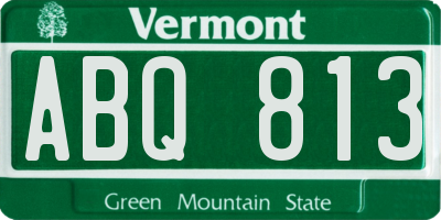 VT license plate ABQ813