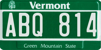 VT license plate ABQ814