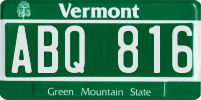 VT license plate ABQ816