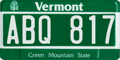 VT license plate ABQ817