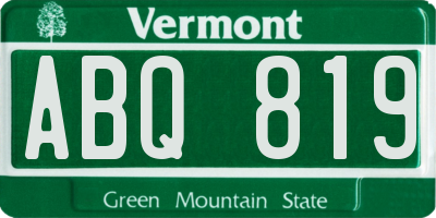 VT license plate ABQ819