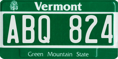 VT license plate ABQ824