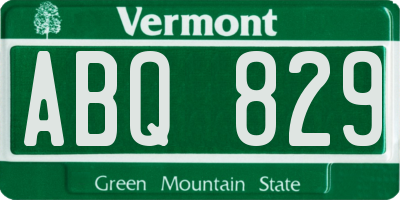 VT license plate ABQ829