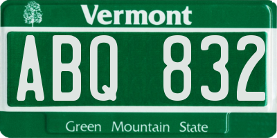 VT license plate ABQ832