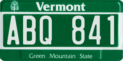 VT license plate ABQ841