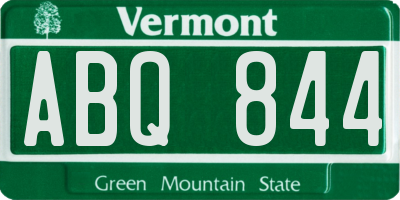 VT license plate ABQ844