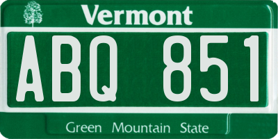 VT license plate ABQ851