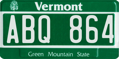 VT license plate ABQ864