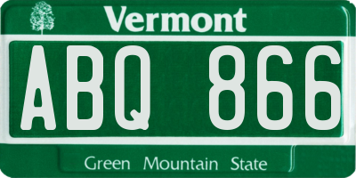 VT license plate ABQ866