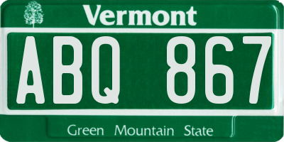 VT license plate ABQ867