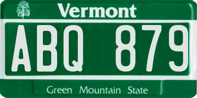 VT license plate ABQ879