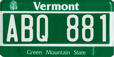 VT license plate ABQ881