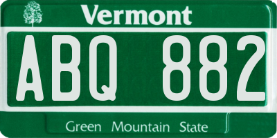 VT license plate ABQ882