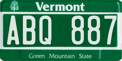 VT license plate ABQ887