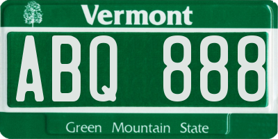 VT license plate ABQ888