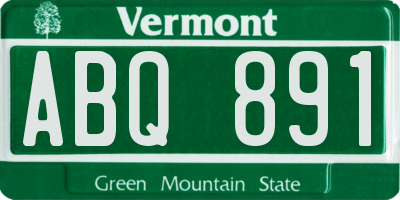 VT license plate ABQ891