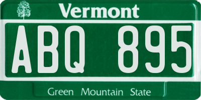 VT license plate ABQ895