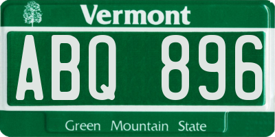 VT license plate ABQ896