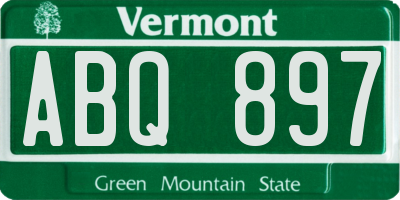 VT license plate ABQ897