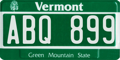 VT license plate ABQ899