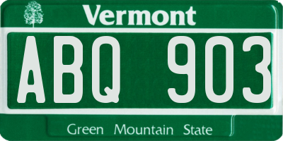 VT license plate ABQ903