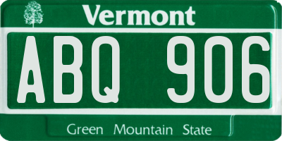 VT license plate ABQ906