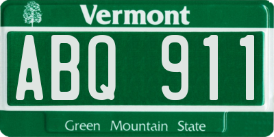 VT license plate ABQ911