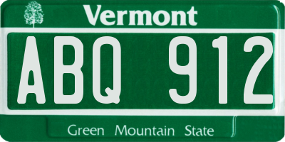 VT license plate ABQ912