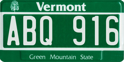 VT license plate ABQ916