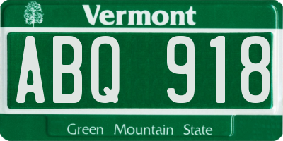 VT license plate ABQ918