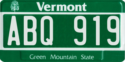 VT license plate ABQ919