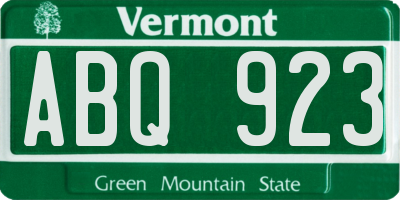 VT license plate ABQ923