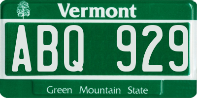 VT license plate ABQ929