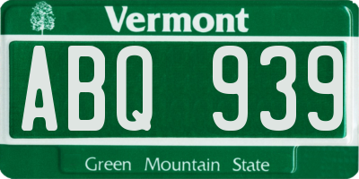 VT license plate ABQ939