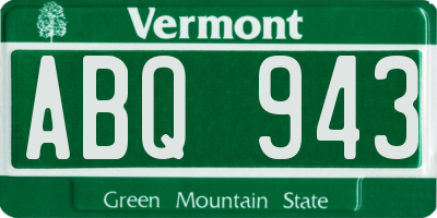 VT license plate ABQ943