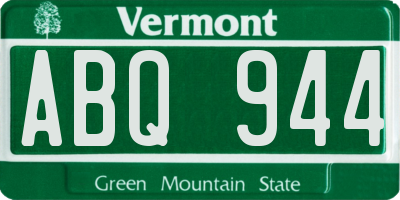 VT license plate ABQ944