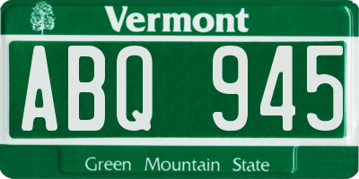 VT license plate ABQ945