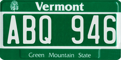 VT license plate ABQ946