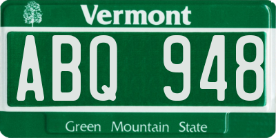 VT license plate ABQ948