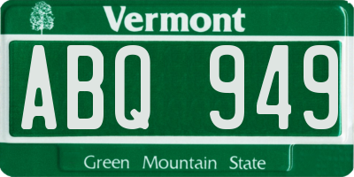 VT license plate ABQ949