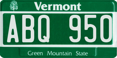 VT license plate ABQ950