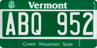 VT license plate ABQ952