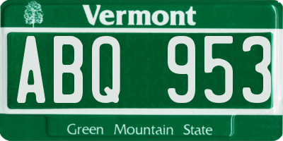 VT license plate ABQ953