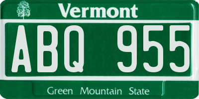 VT license plate ABQ955