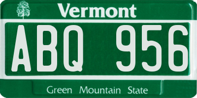 VT license plate ABQ956
