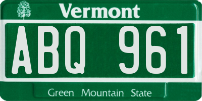 VT license plate ABQ961