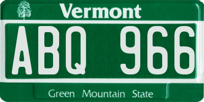 VT license plate ABQ966