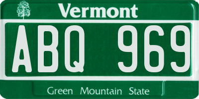 VT license plate ABQ969