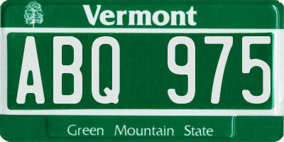 VT license plate ABQ975